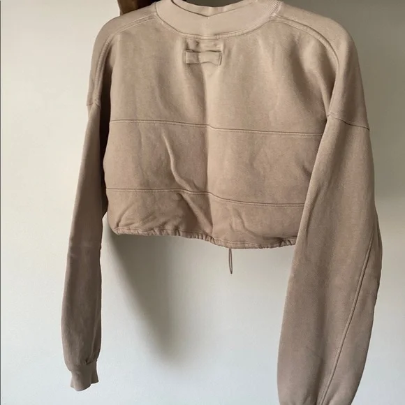 Joah Brown Cream Cropped Crew Neck Sweatshirt - Picture 5 of 5